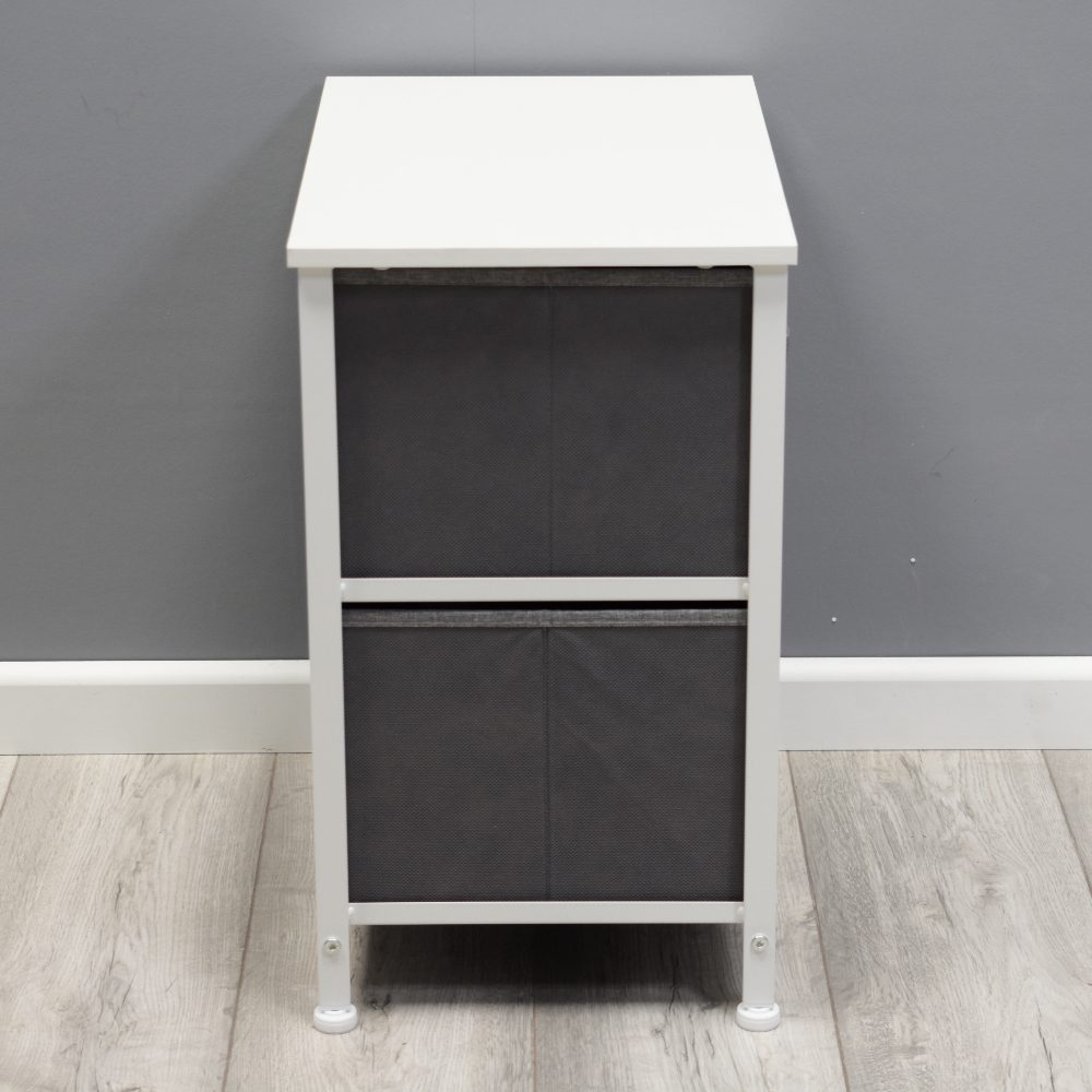 FWStyle Lotte Modern 2 Drawer Bedside Cabinet Grey
