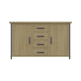 Lowry 2 Door 4 Drawer Large Sideboard Driftwood Lacquered Solid Reclaimed Pine
