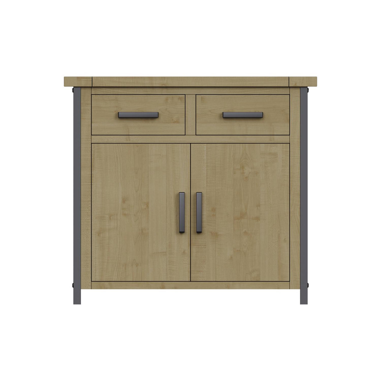 Lowry 2 Door 2 Drawer Compact Sideboard Driftwood Lacquered Solid Reclaimed Pine
