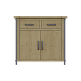 Lowry 2 Door 2 Drawer Compact Sideboard Driftwood Lacquered Solid Reclaimed Pine