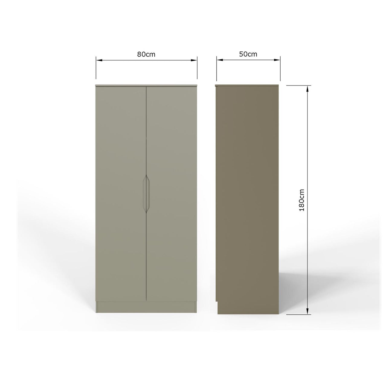 Luno 2 Door Double Wardrobe - Ash Green
