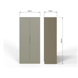 Luno 2 Door Double Wardrobe - Ash Green