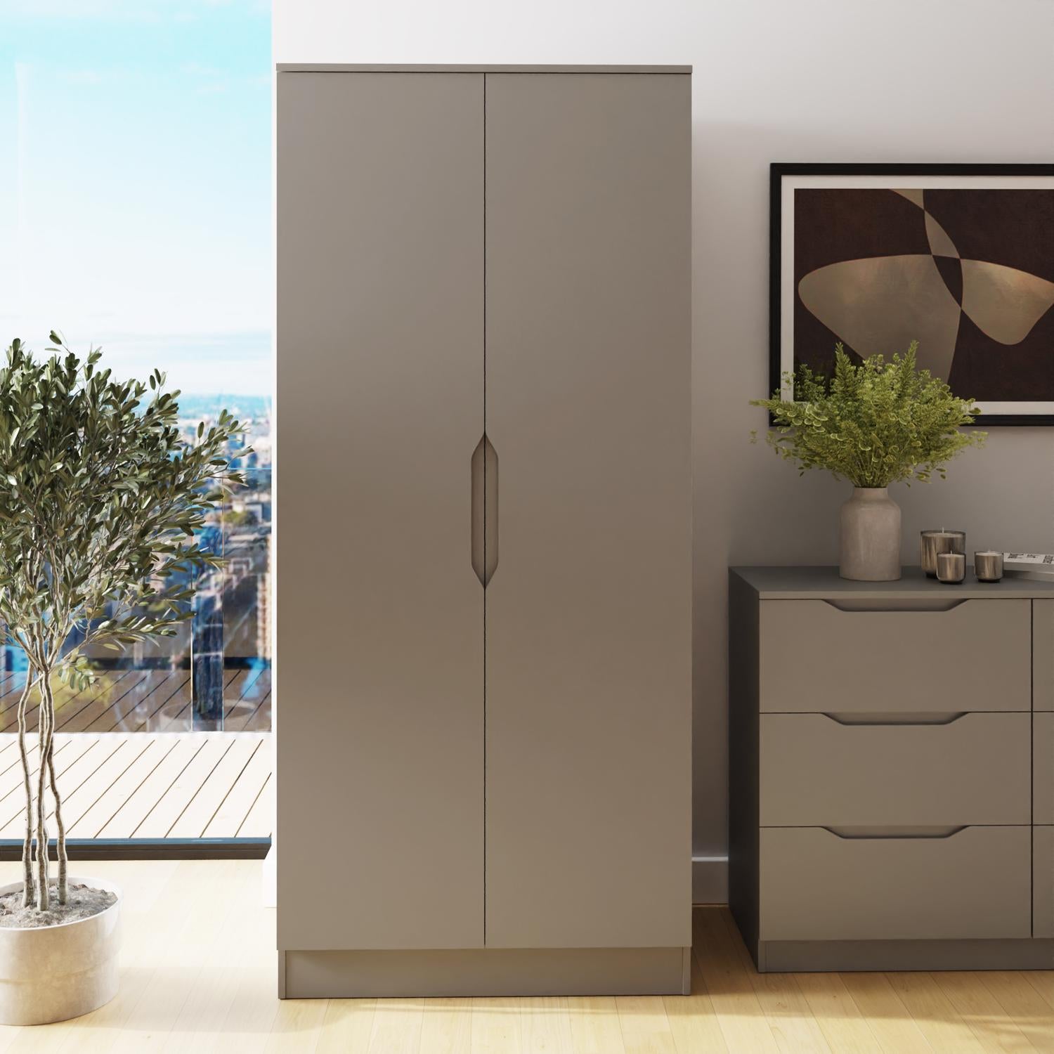 Luno 2 Door Double Wardrobe - Putty
