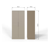 Luno 2 Door Double Wardrobe - Putty