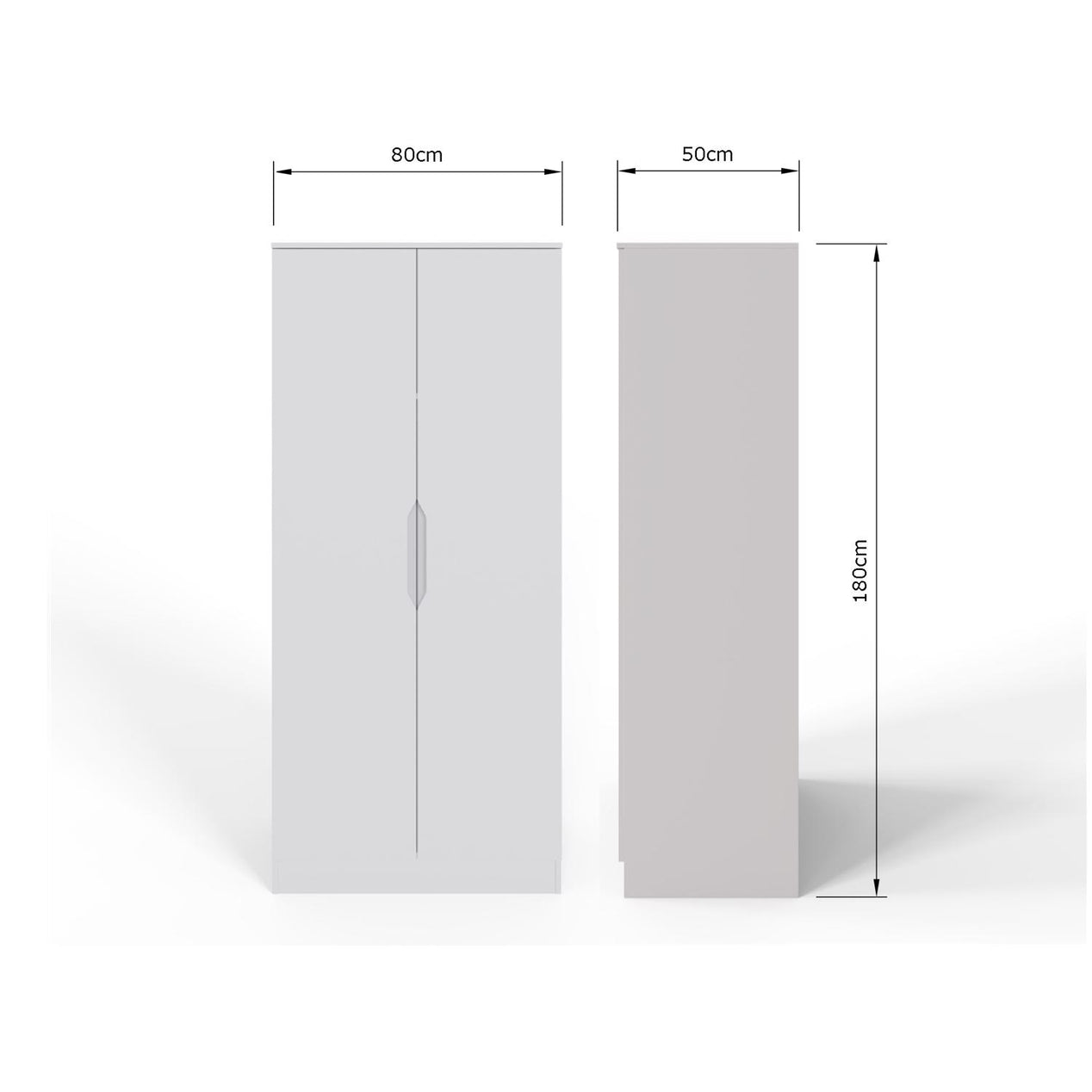 Luno 2 Door Double Wardrobe - White