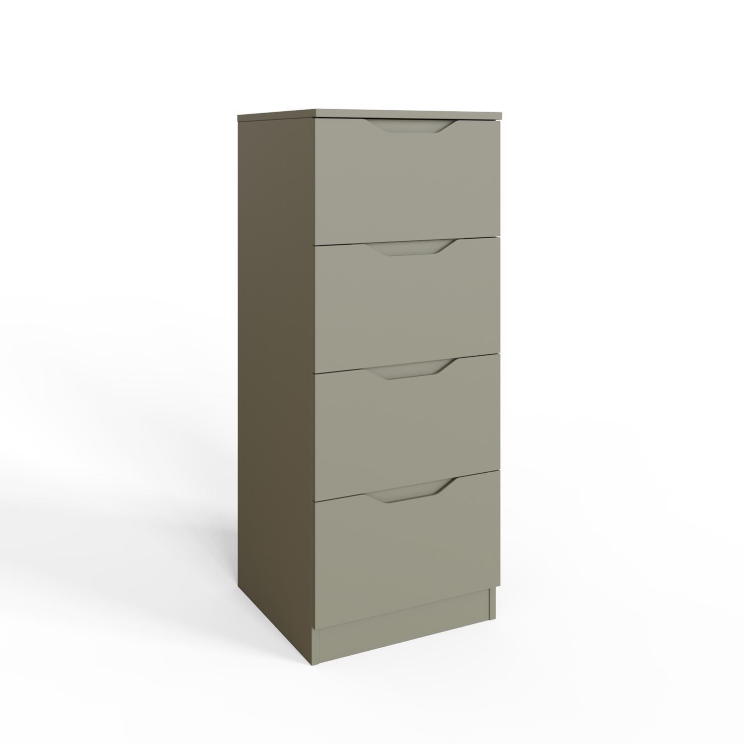Luno 4 Drawer Tallboy Chest Of Drawers - Ash Green