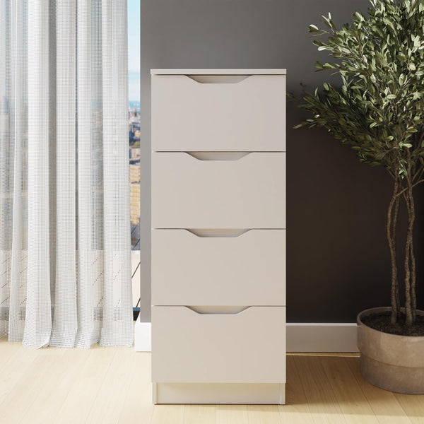 Luno 4 Drawer Tallboy Chest Of Drawers - White