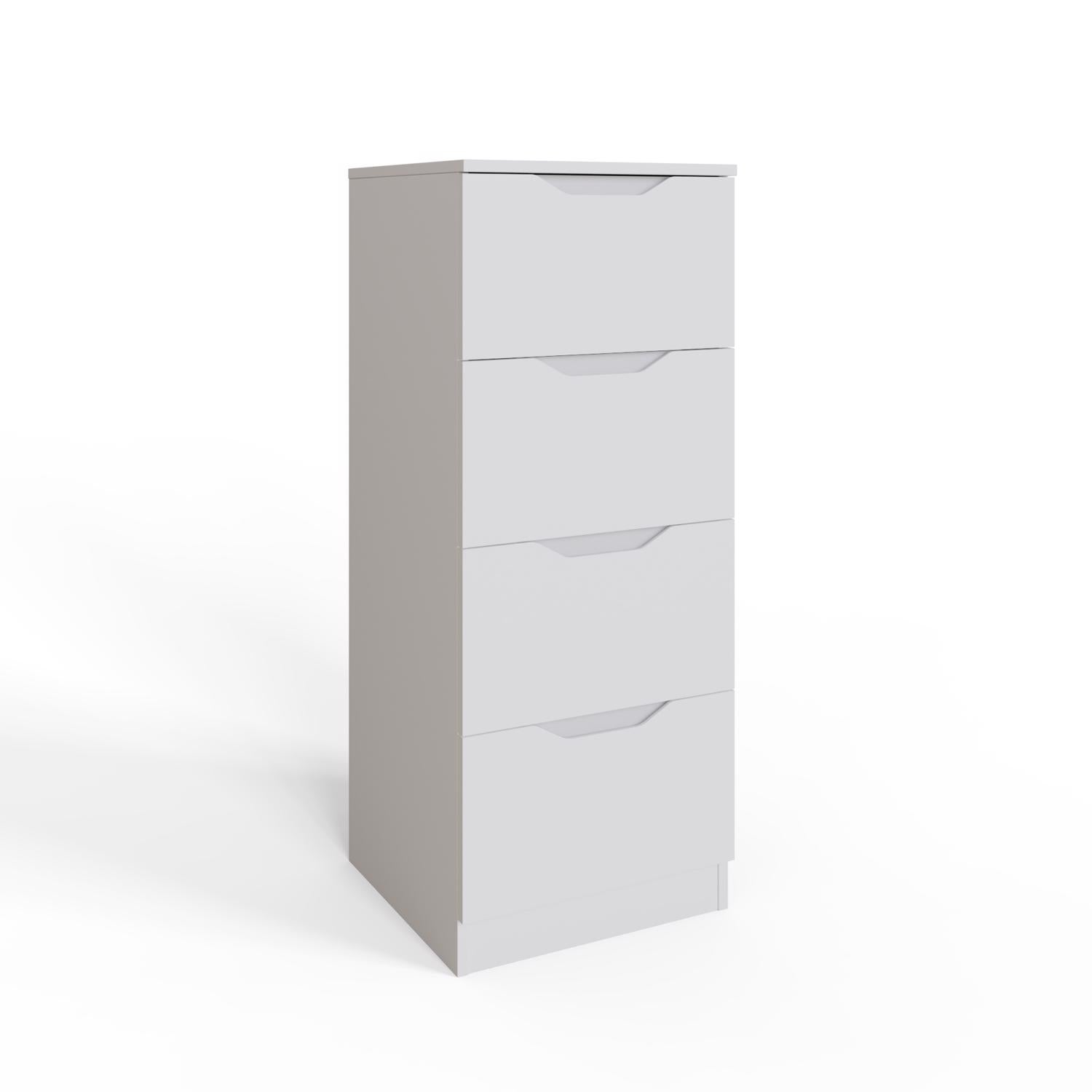 Luno 4 Drawer Tallboy Chest Of Drawers - White