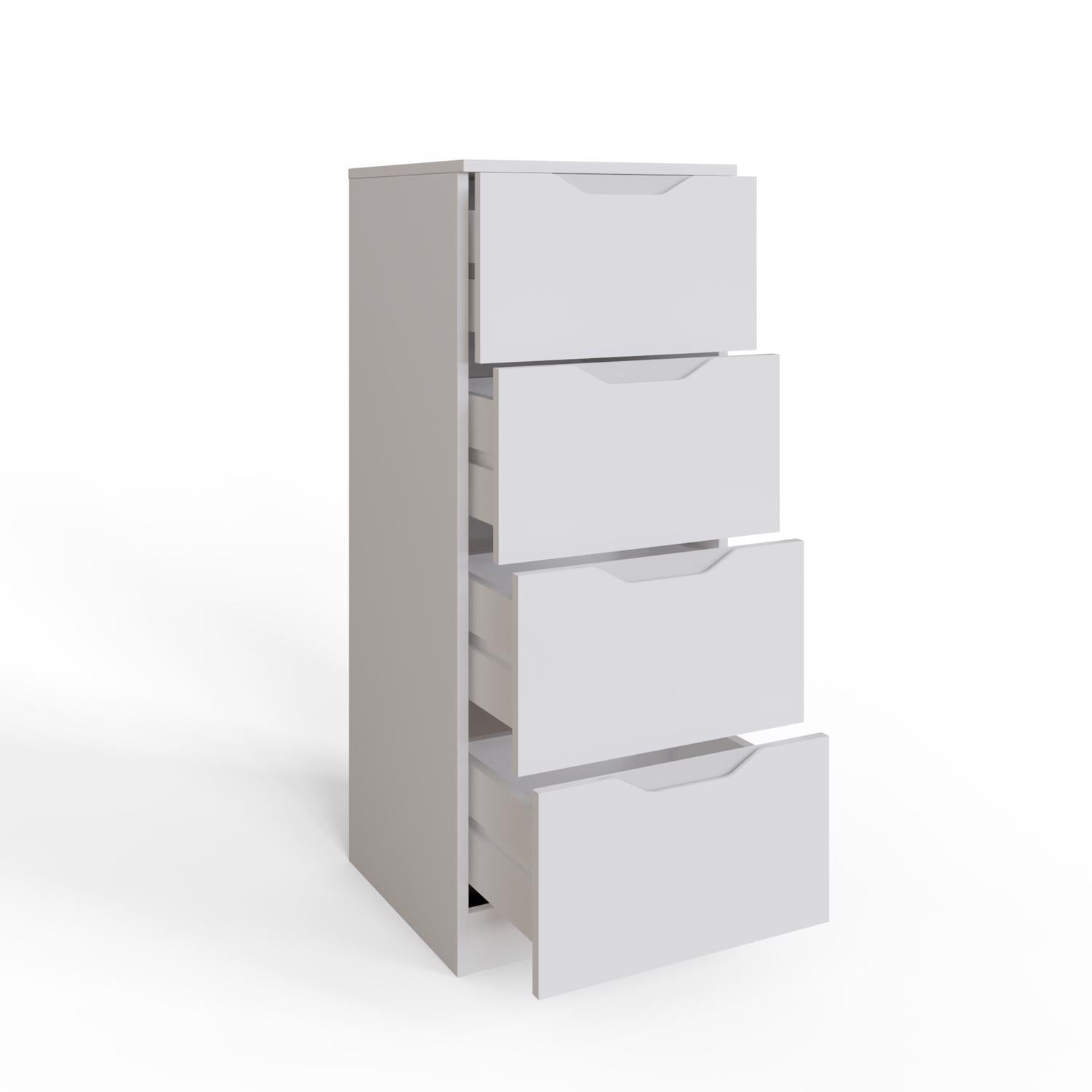 Luno 4 Drawer Tallboy Chest Of Drawers - White