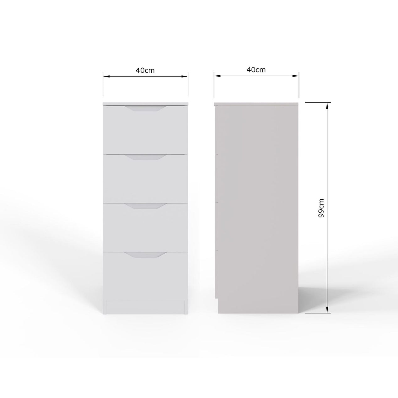 Luno 4 Drawer Tallboy Chest Of Drawers - White