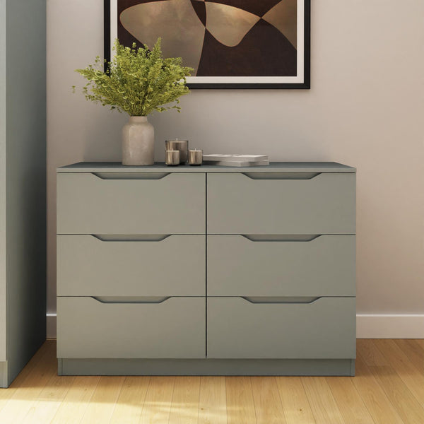 Luno 6 Drawer Chest Of Drawers - Ash Green