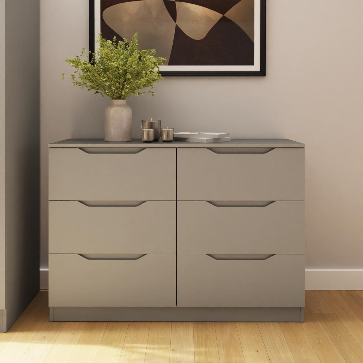Luno 6 Drawer Chest Of Drawers - Putty