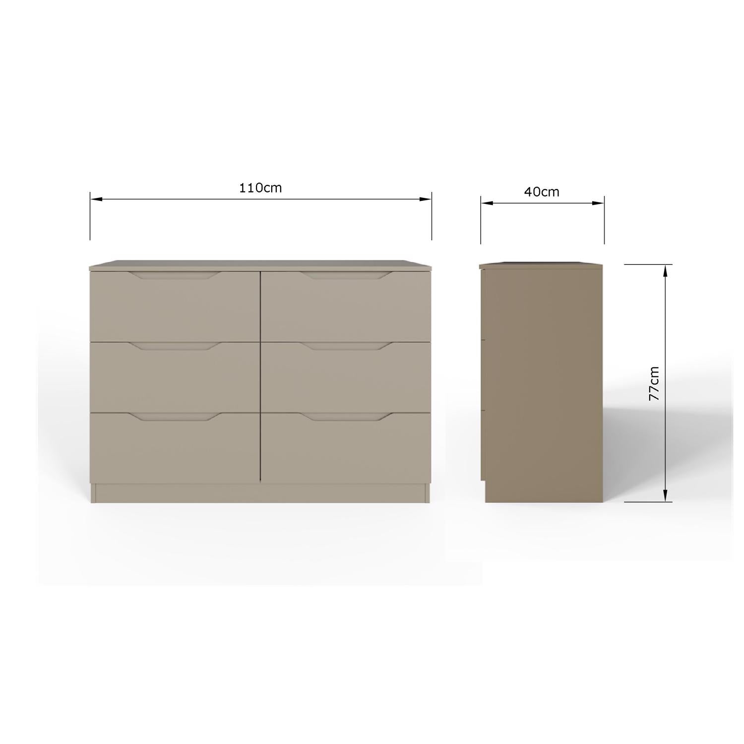 Luno 6 Drawer Chest Of Drawers - Putty