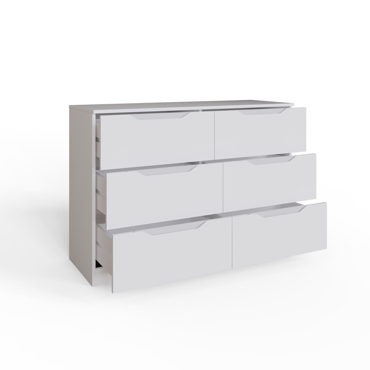 Luno 6 Drawer Chest Of Drawers - White