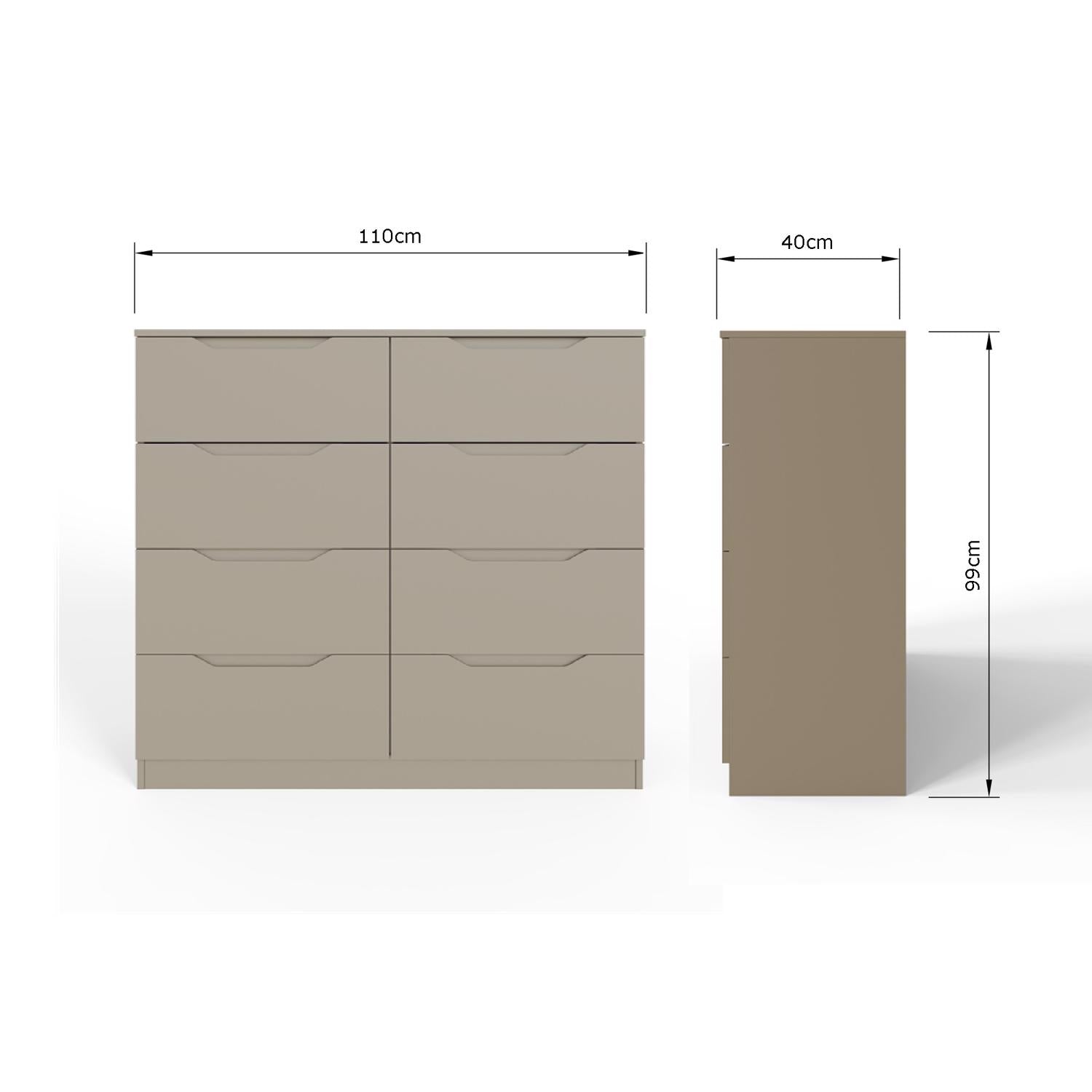 Luno 8 Drawer Chest Of Drawers - Putty