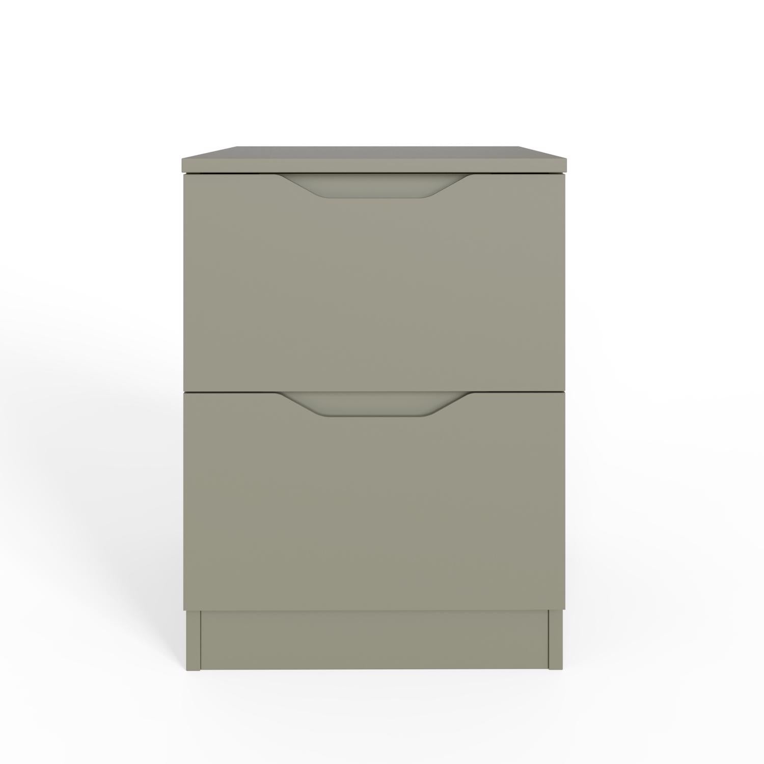 Luno 2 Drawer Bedside Table / Nightstand - Ash Green