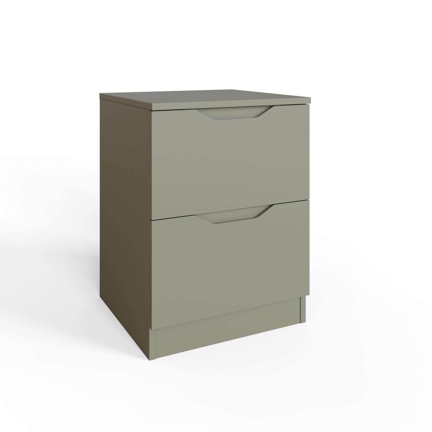 Luno 2 Drawer Bedside Table / Nightstand - Ash Green