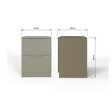 Luno 2 Drawer Bedside Table / Nightstand - Ash Green
