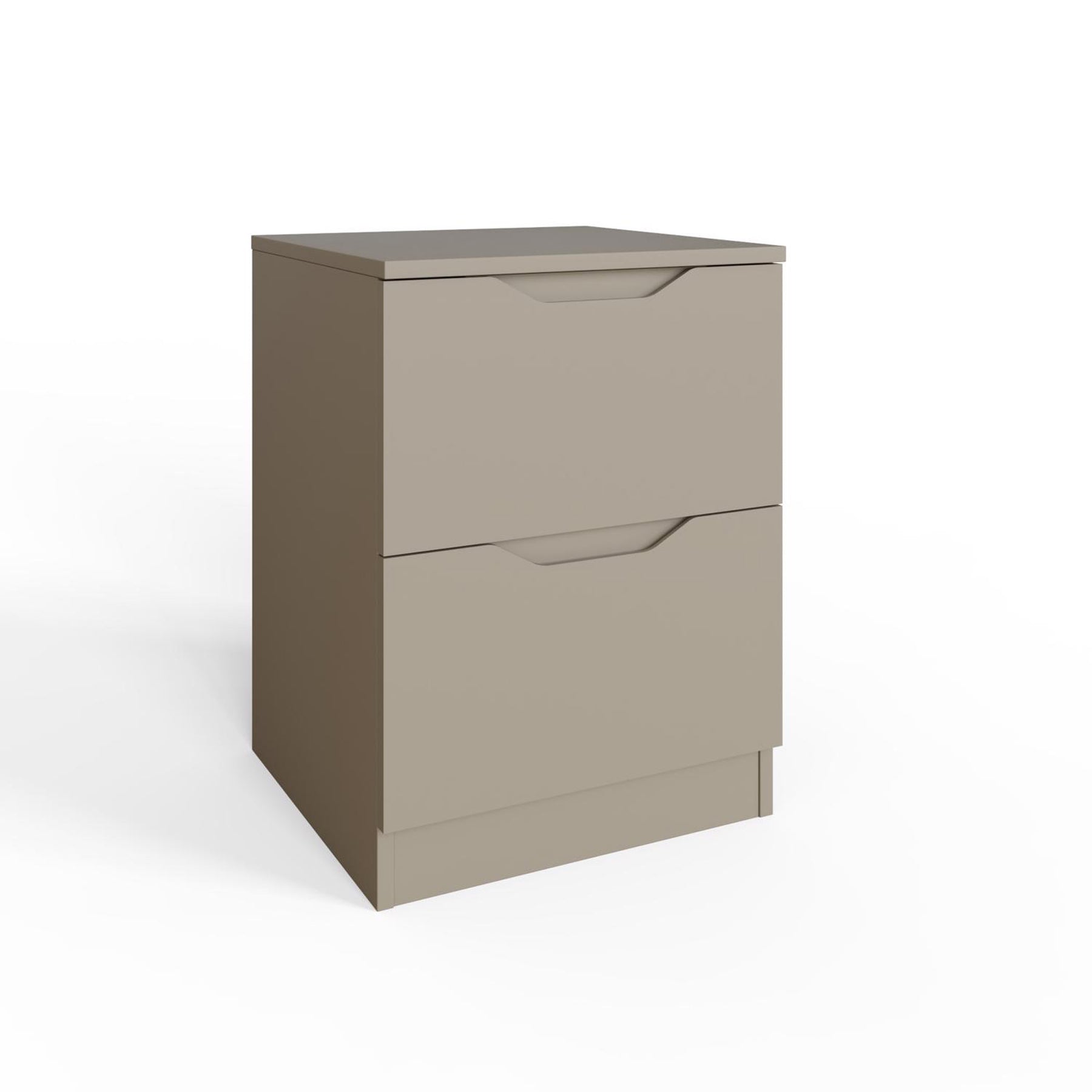 Luno 2 Drawer Bedside Table / Nightstand - Putty