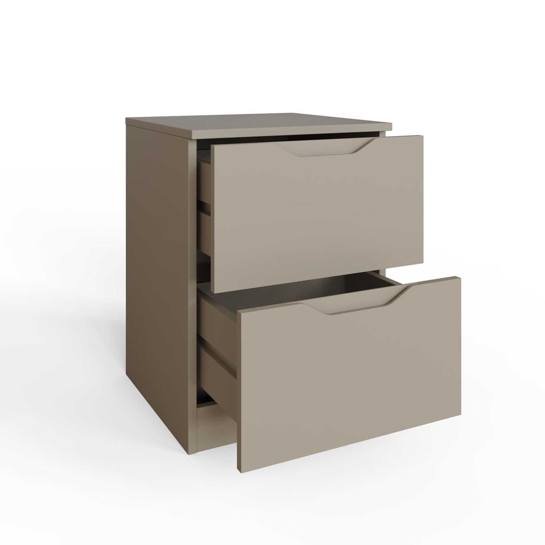 Luno 2 Drawer Bedside Table / Nightstand - Putty