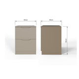 Luno 2 Drawer Bedside Table / Nightstand - Putty