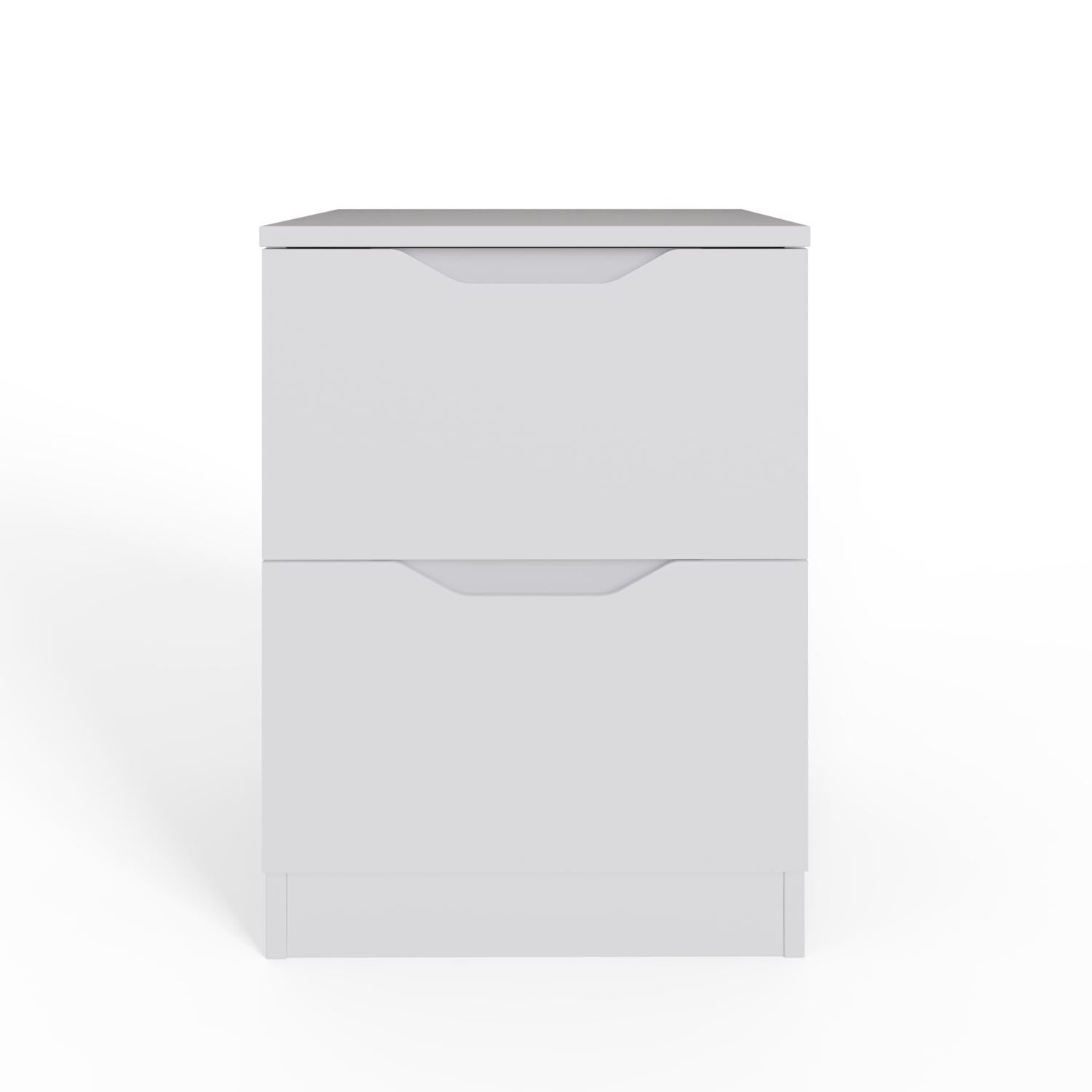 Luno 2 Drawer Bedside Table / Nightstand - White