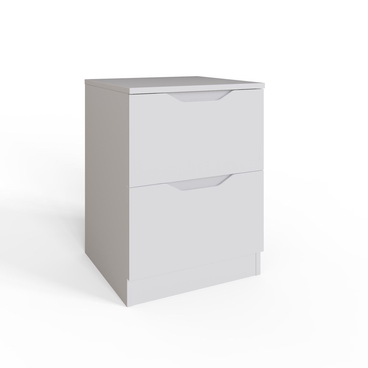 Luno 2 Drawer Bedside Table / Nightstand - White