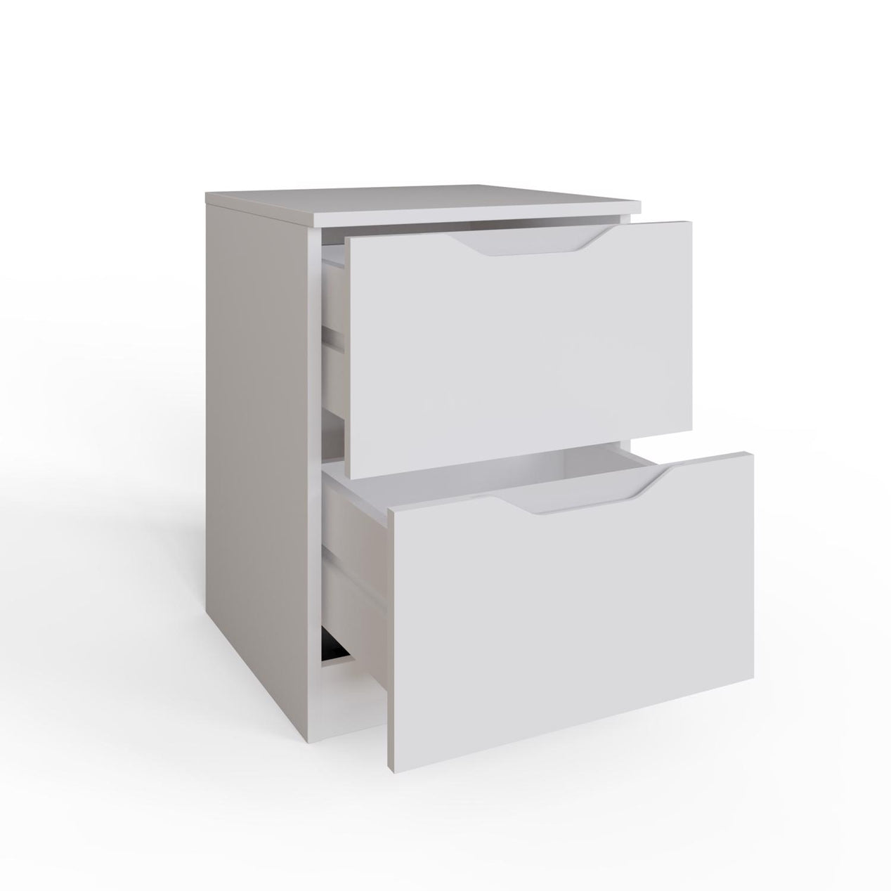 Luno 2 Drawer Bedside Table / Nightstand - White