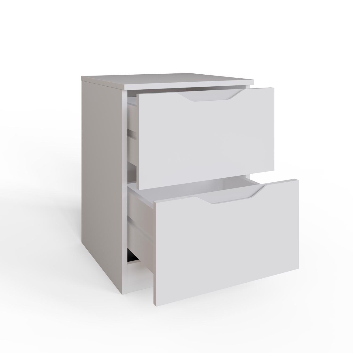 Luno 2 Drawer Bedside Table / Nightstand - White