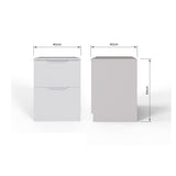 Luno 2 Drawer Bedside Table / Nightstand - White