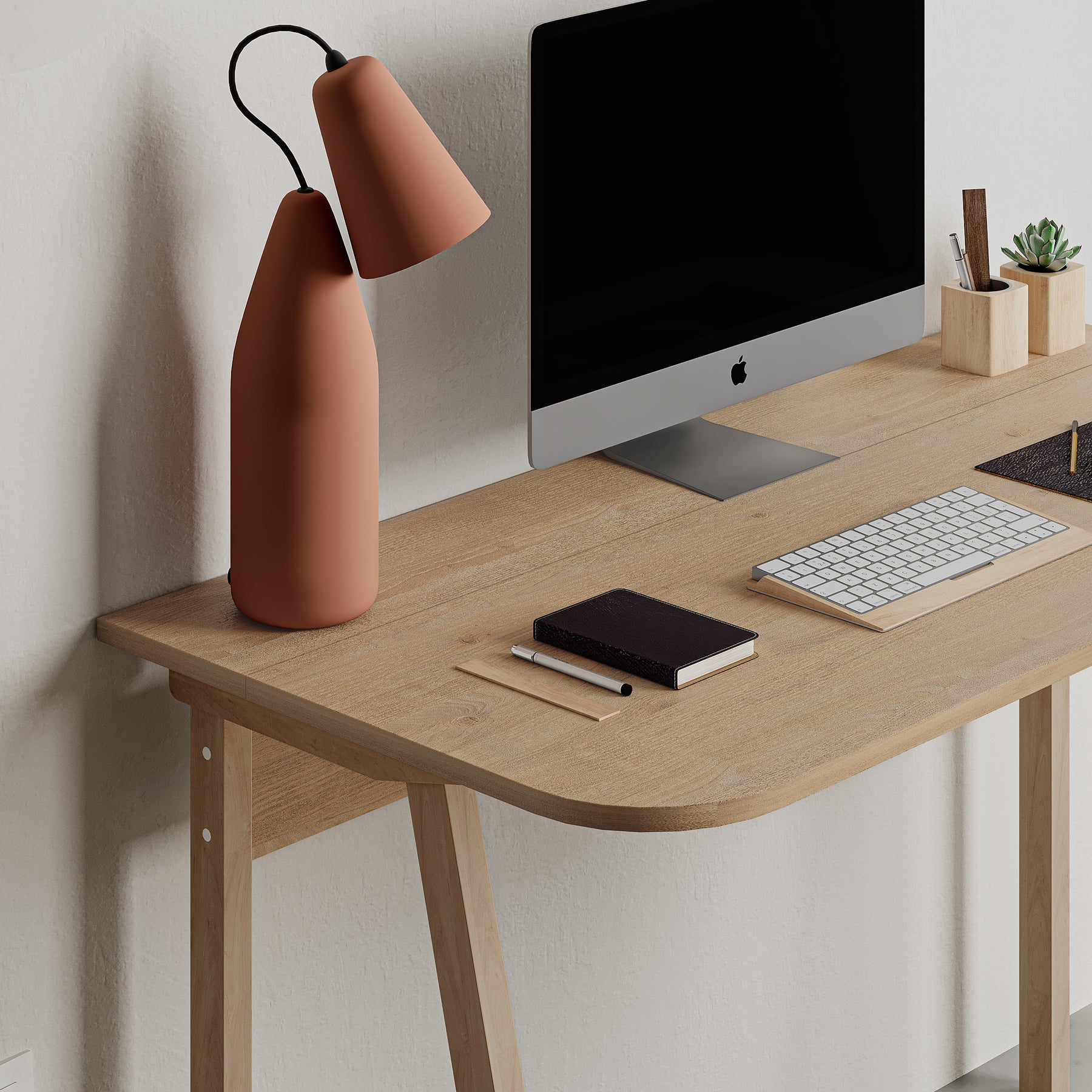 Luton Modern Study Desk Oak 120cm Wide