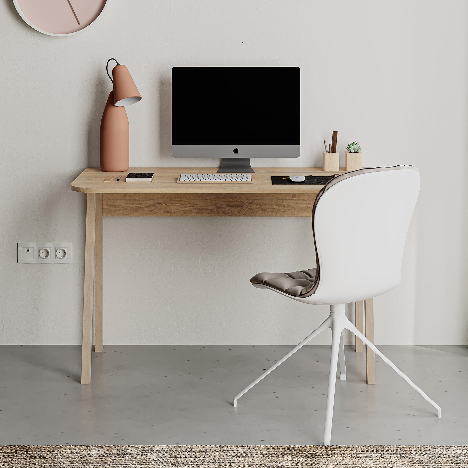 Luton Modern Study Desk Oak 120cm Wide