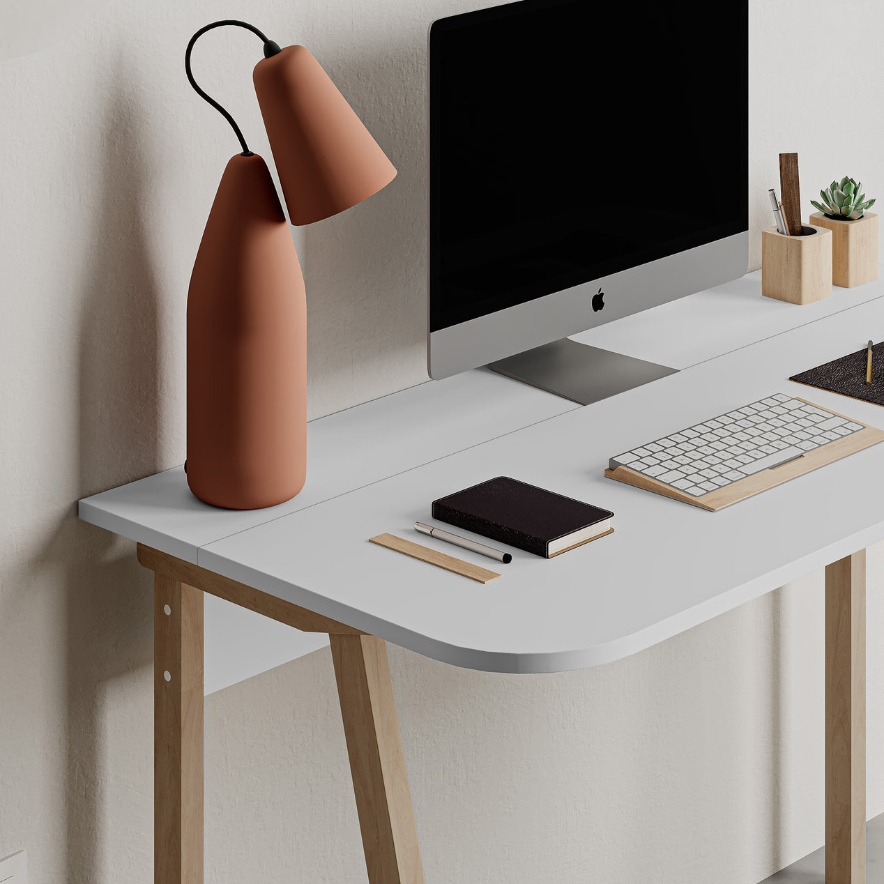 Luton Modern Desk White 120cm Wide