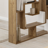 Labirent Modern Bookcase Display Unit Dark Oak 129cm High