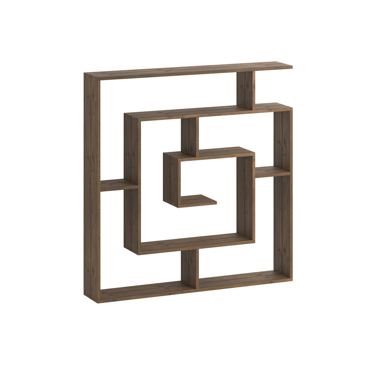 Labirent Modern Bookcase Display Unit Dark Oak 129cm High