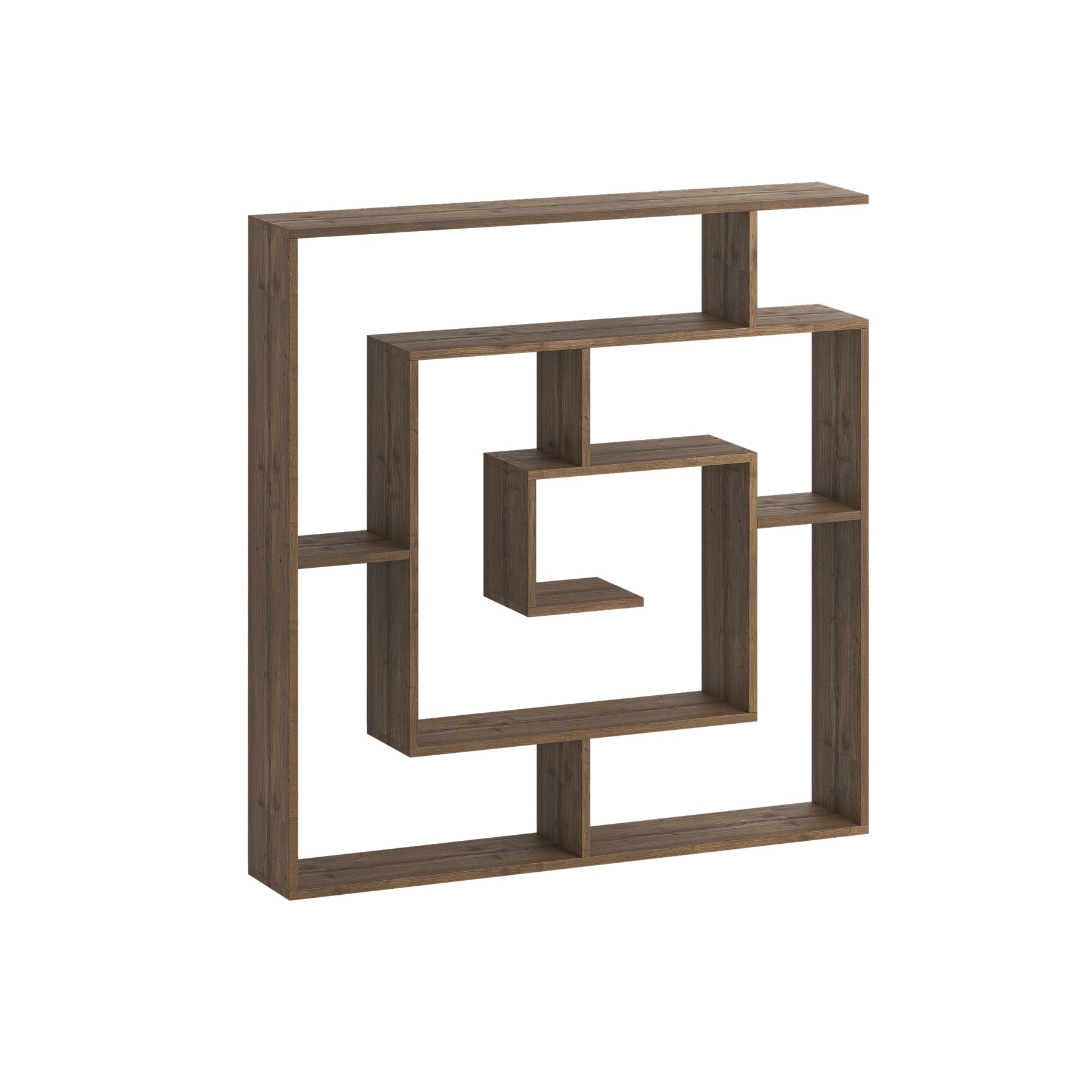 Labirent Modern Bookcase Display Unit Dark Oak 129cm High