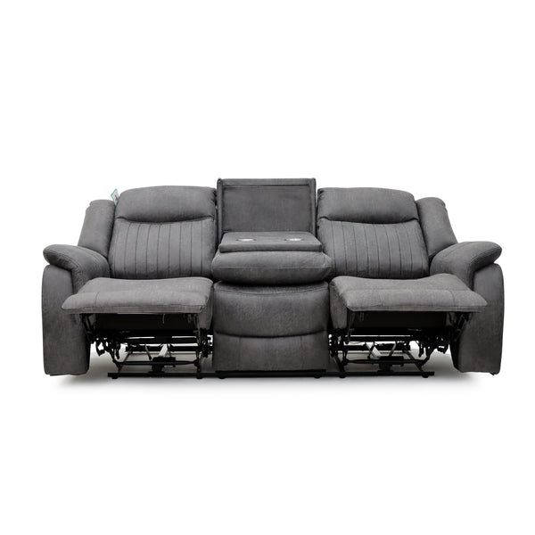 Leon Electric Recliner Sofa Grey 3 Seater