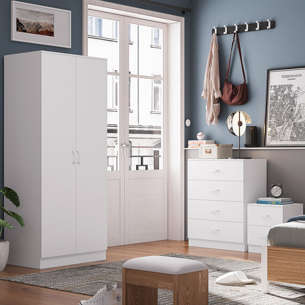 FWStyle Tunis 2 Door Wardrobe Matt White