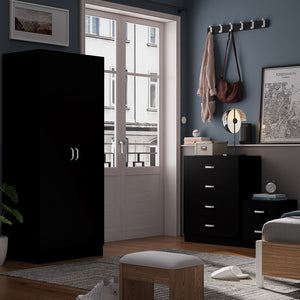 FWStyle Tunis 2 Door Wardrobe Matt Black