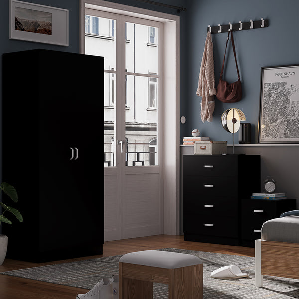 FWStyle Tunis 2 Door Wardrobe Matt Black