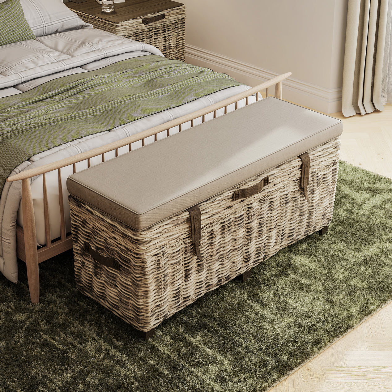 Maya Handmade Kubu Rattan Storage Bench