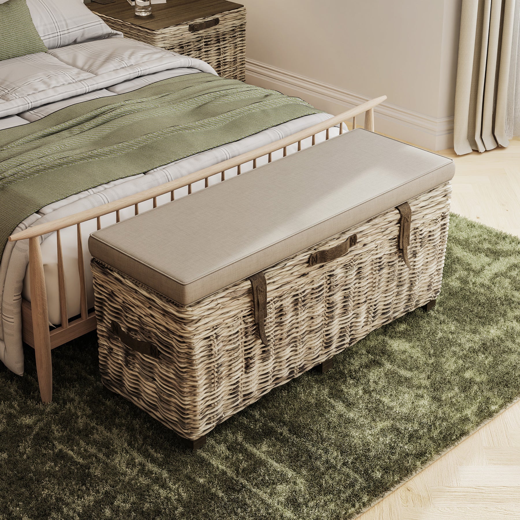 Maya Handmade Kubu Rattan Storage Bench