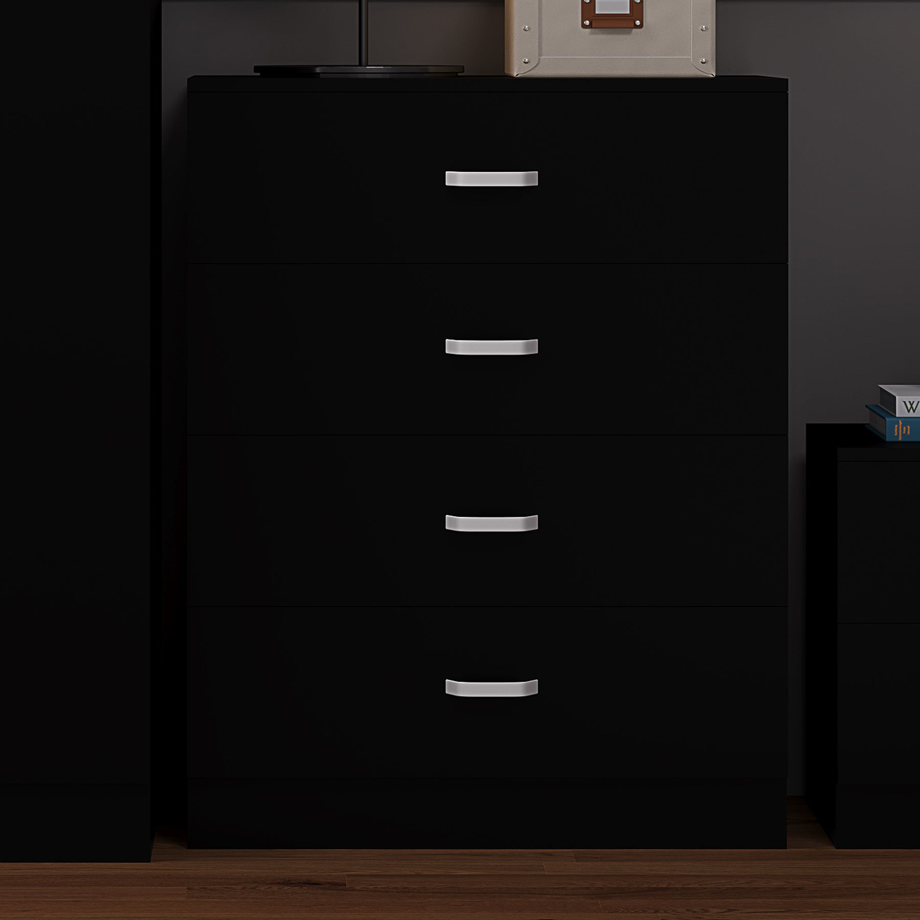 FWStyle Tunis 4 Drawer Chest Of Drawers Matt Black