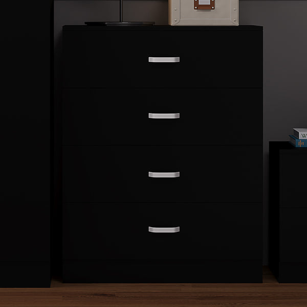 FWStyle Tunis 4 Drawer Chest Of Drawers Matt Black