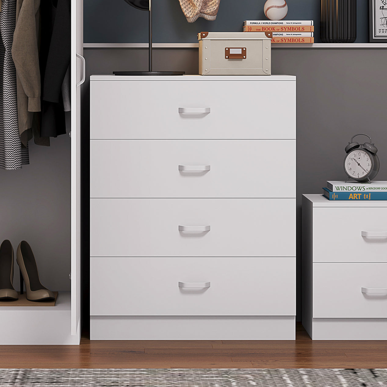 FWStyle Tunis 4 Drawer Chest Of Drawers Matt White