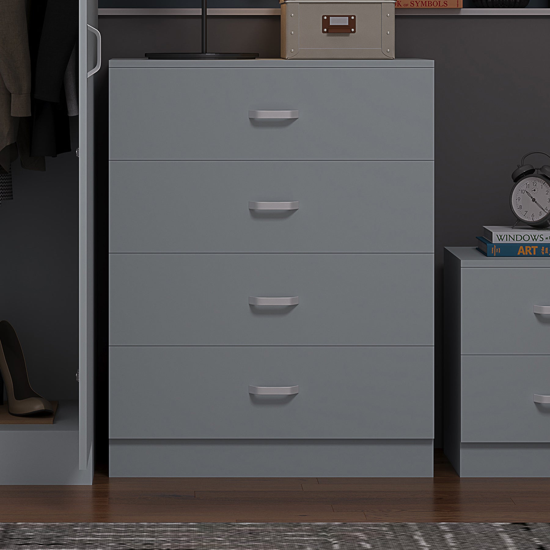 FWStyle Tunis 4 Drawer Chest Of Drawers Matt Grey