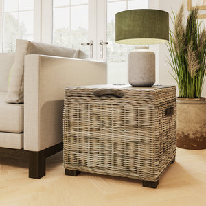 Maya Handmade Kubu Rattan Storage Side Table