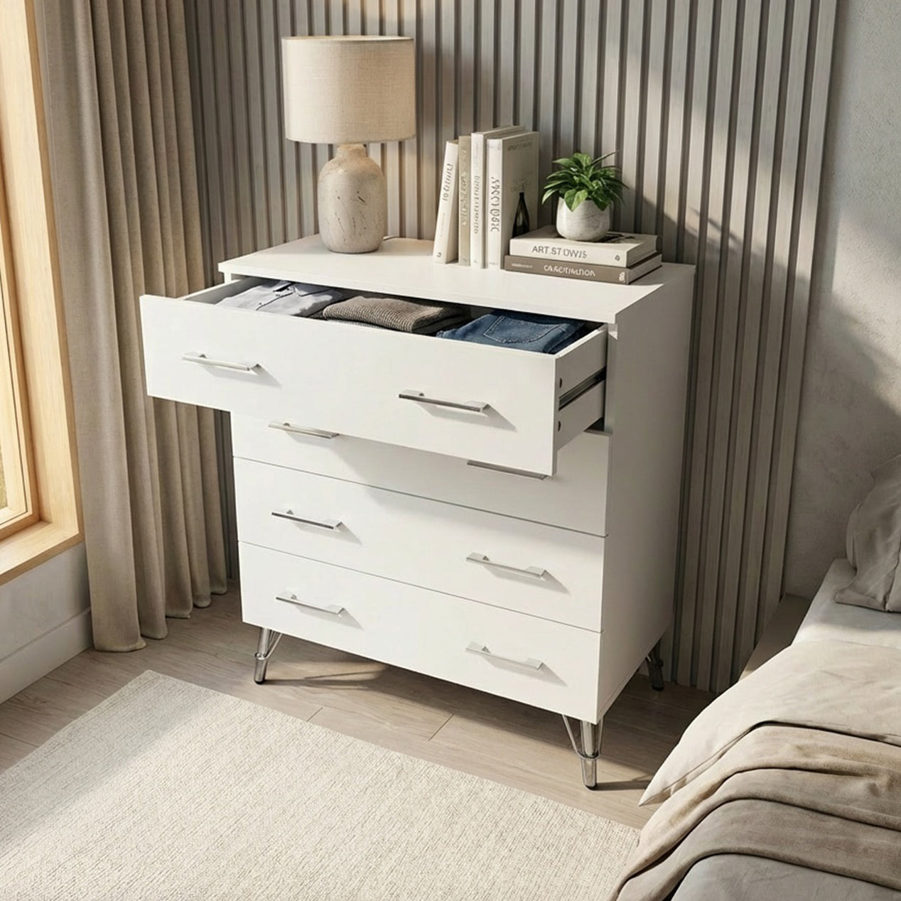 Maldon White 4 Drawer Chest Of Drawers