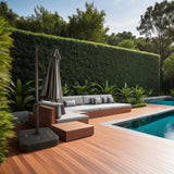Cantilever Garden Parasol and Base 3.5m Diameter - Dark Grey