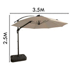 Cantilever Garden Parasol and Base 3.5m Diameter - Natural
